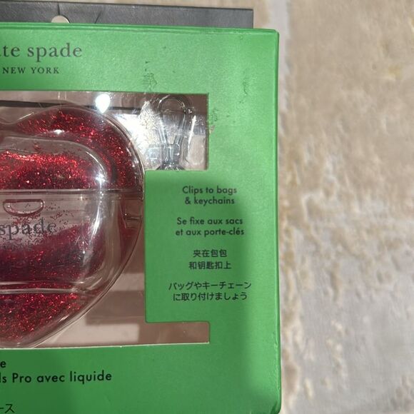Kate Spade Pitter Patter Liquid Glitter Airpod Pro Second Gen Case. Clear Multi - Picture 3 of 6